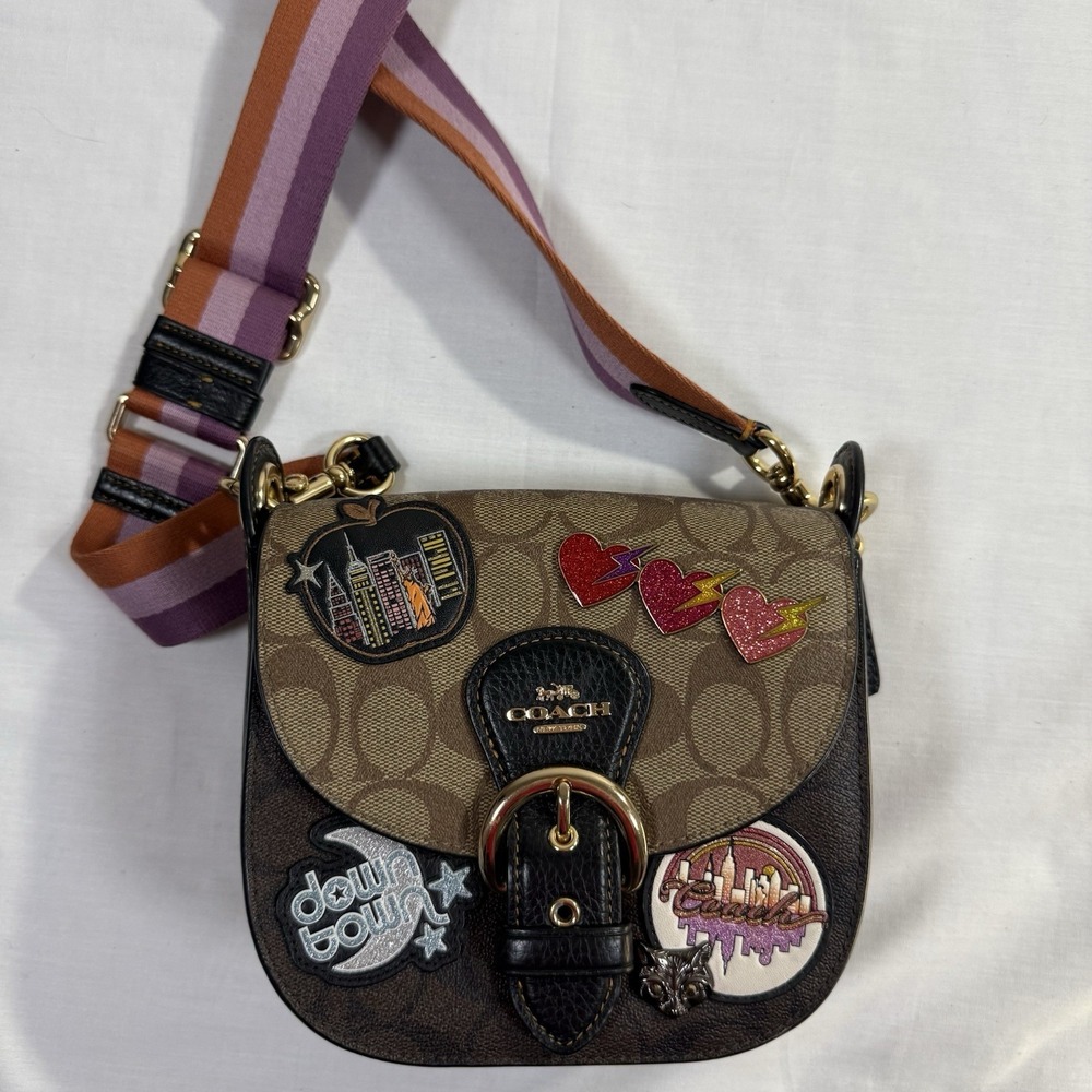 Coach Kleo Shoulder Bag 17 Disco Patches C6917 - Excellent Condition